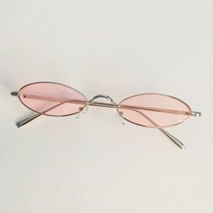Pink Slim Oval Sunglasses